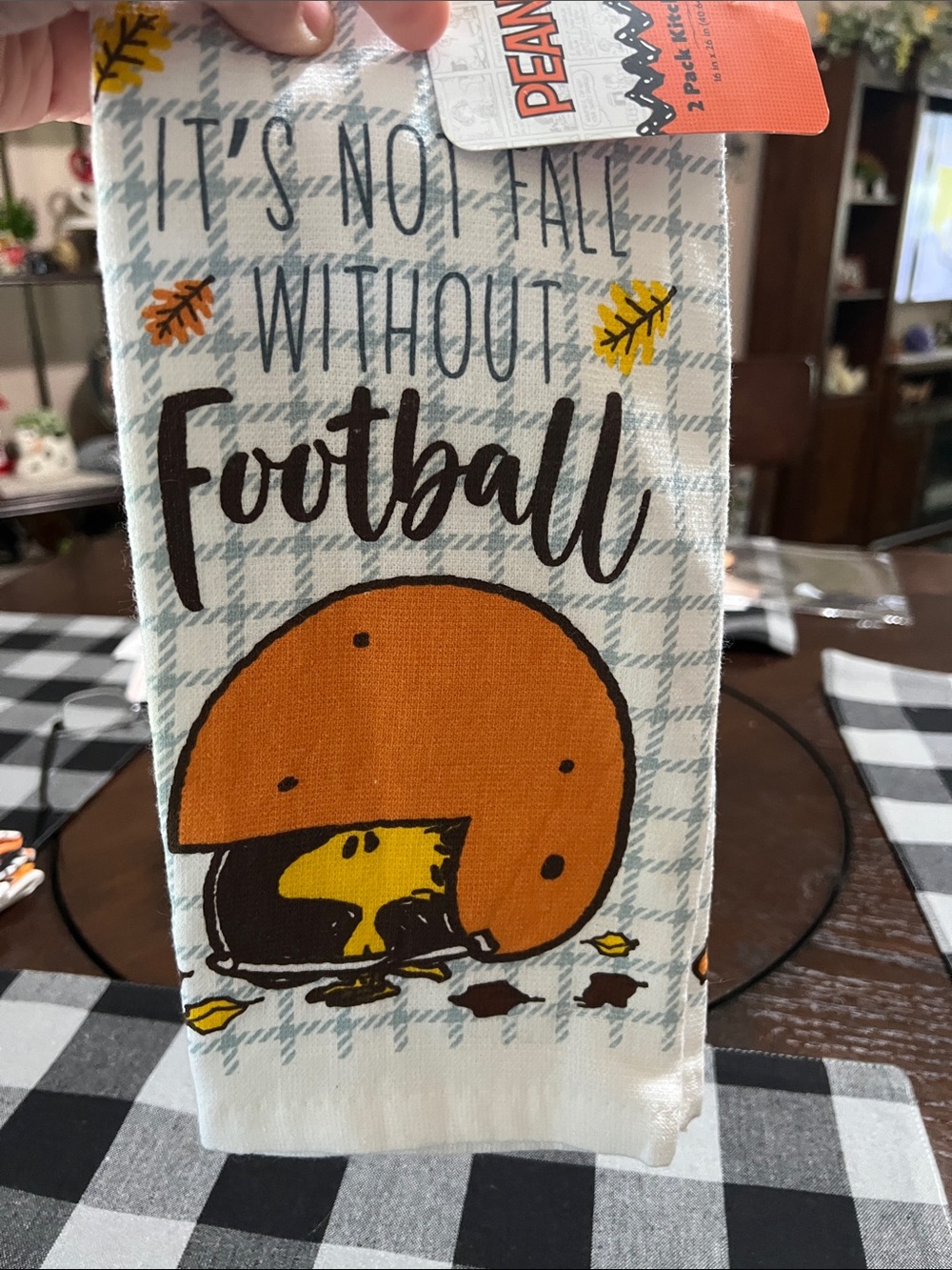 New Peanuts White & Orange 'It's Not Fall Without Football' Kitchen Towels